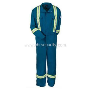 Blue Flame-Resistant Cotton Work Coveralls